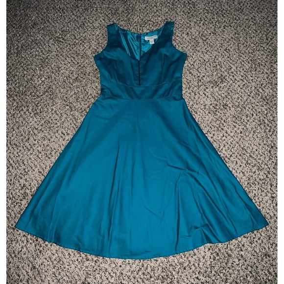 Amanda Smith Dresses & Skirts - Amanda Smith Petite‎ Teal A line dress size 8 petite
